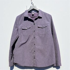 EDDIE BAUER WOMEN’S LONG SLEEVE COLLARED PURPLE TOP – SIZE LARGE